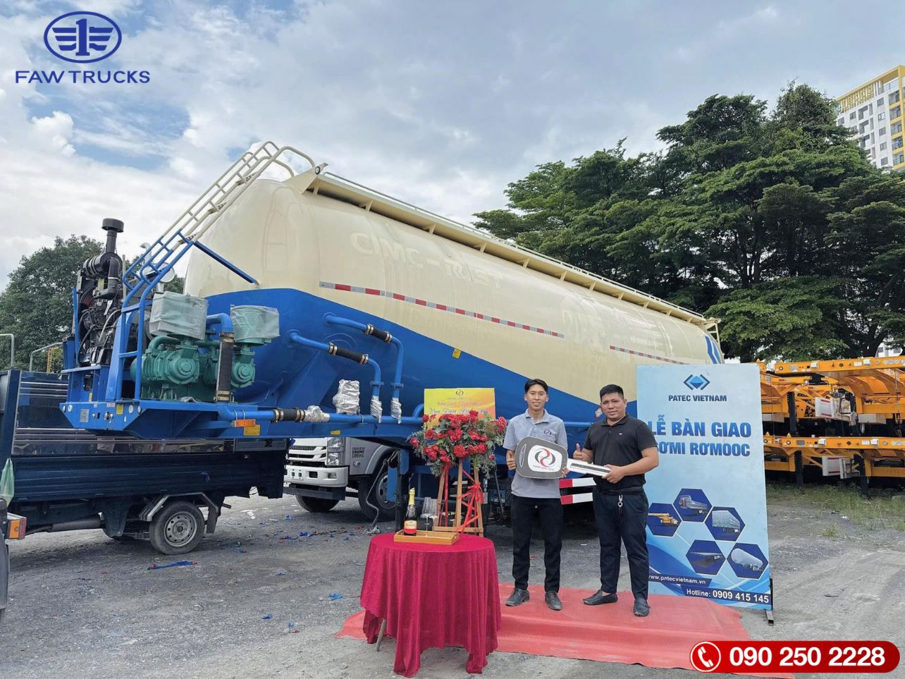Mooc Bồn Xi Măng Rời HUAYUDA 30 Khối 3 Rốn Xả